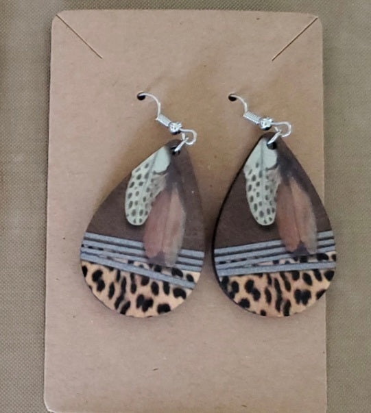 Cheetah feather earrings