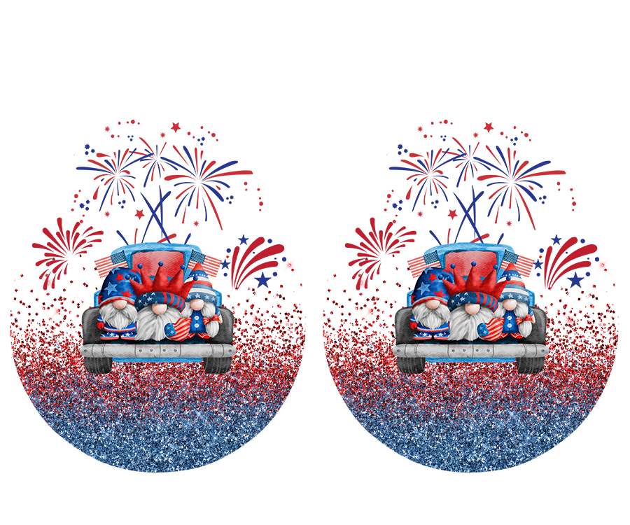 Gnome 4th of july earrings