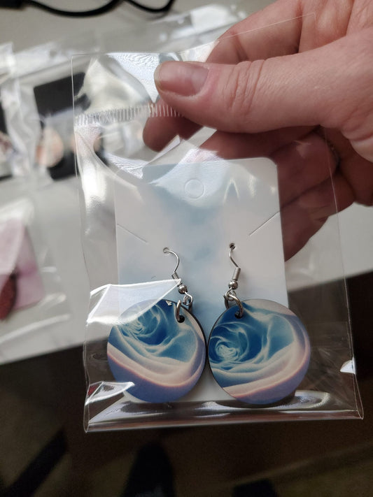 blue swirls earrings